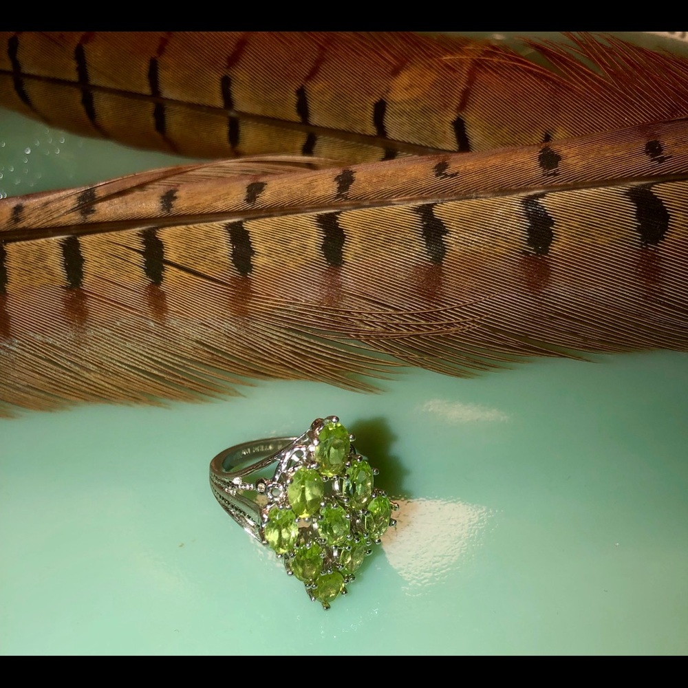 Signed Seta Sterling Peridot Ring - image 4